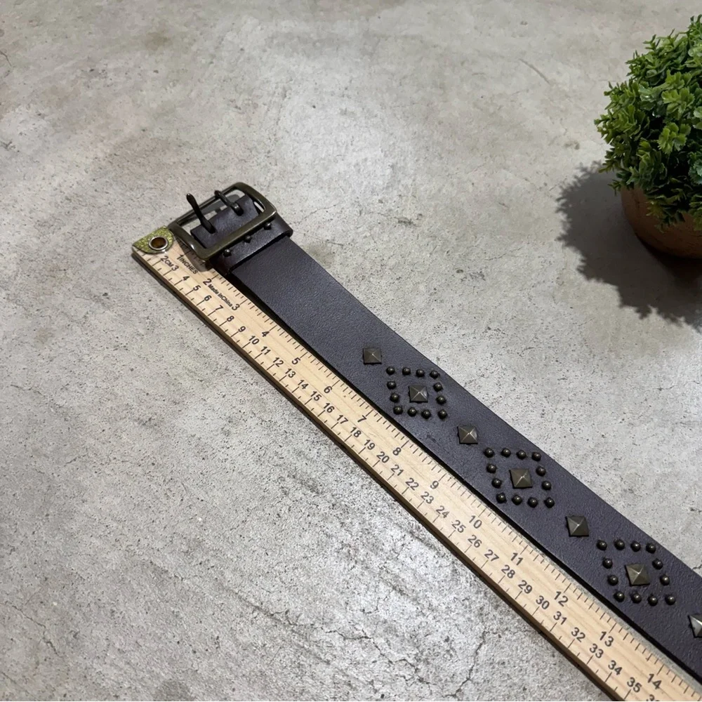 GAP Brown Stufded Leather‎ Belt Women Size L Western Boho Festival Rodeo Cowgirl